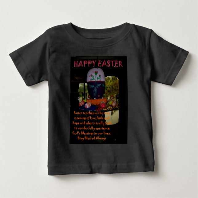 Happy Easter Love Faith and Hope Wishes Baby T-Shirt (Front)