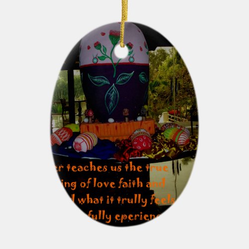 Happy Easter Love Faith and Hope Wishes Ceramic Ornament