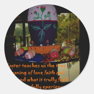 Happy Easter Love Faith and Hope Wishes Classic Round Sticker