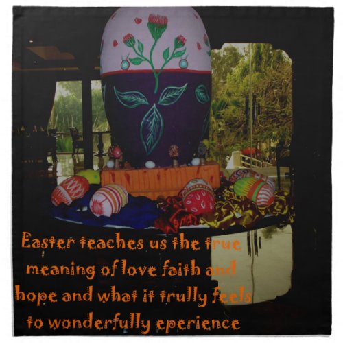 Happy Easter Love Faith and Hope Wishes Cloth Napkin