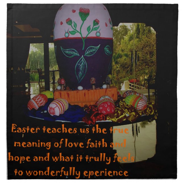 Happy Easter Love Faith and Hope Wishes Cloth Napkin (Front)