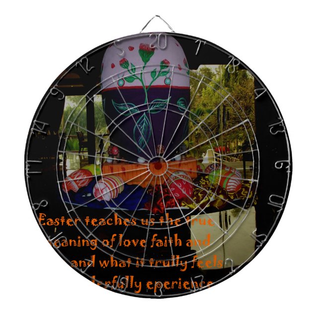 Happy Easter Love Faith and Hope Wishes Dart Board (Front)
