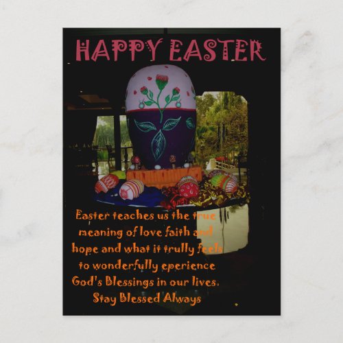 Happy Easter Love Faith and Hope Wishes Holiday Postcard