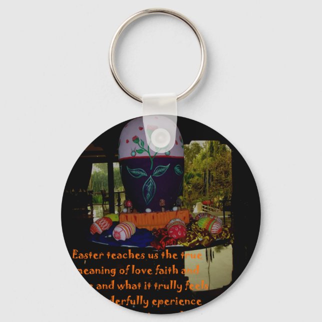 Happy Easter Love Faith and Hope Wishes Keychain (Front)