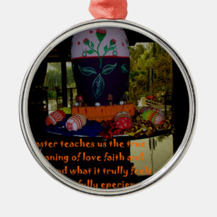 Happy Easter Love Faith and Hope Wishes Metal Ornament