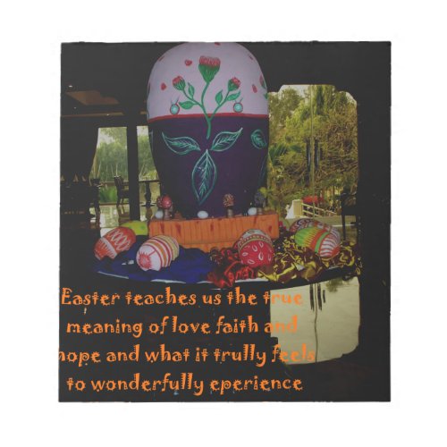 Happy Easter Love Faith and Hope Wishes Notepad