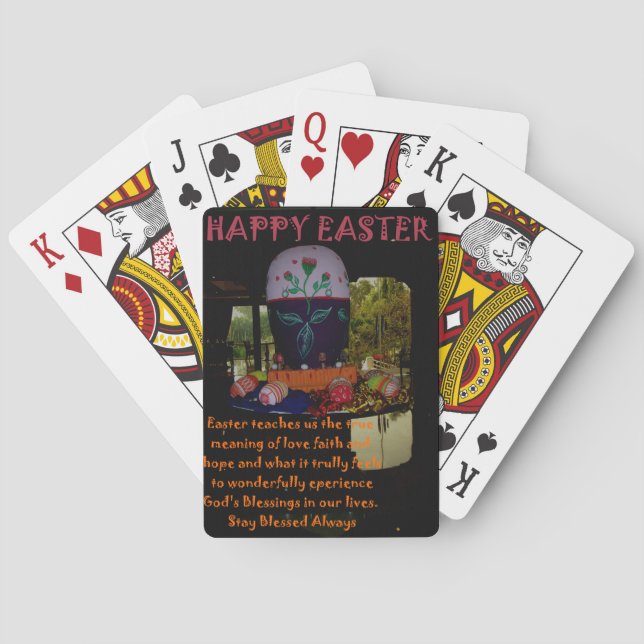 Happy Easter Love Faith and Hope Wishes Poker Cards (Back)