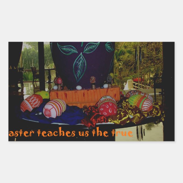 Happy Easter Love Faith and Hope Wishes Rectangular Sticker (Front)