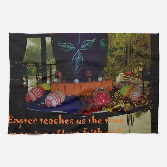 Happy Easter Love Faith and Hope Wishes Towel (Horizontal)