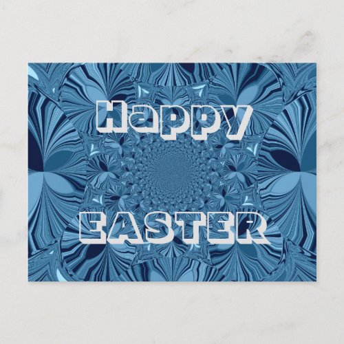 Happy Easter Lovely Blue Kaleidoscope art design Postcard
