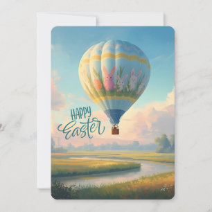 Happy Easter Lowcountry Marshland Hot Air Balloon Holiday Card
