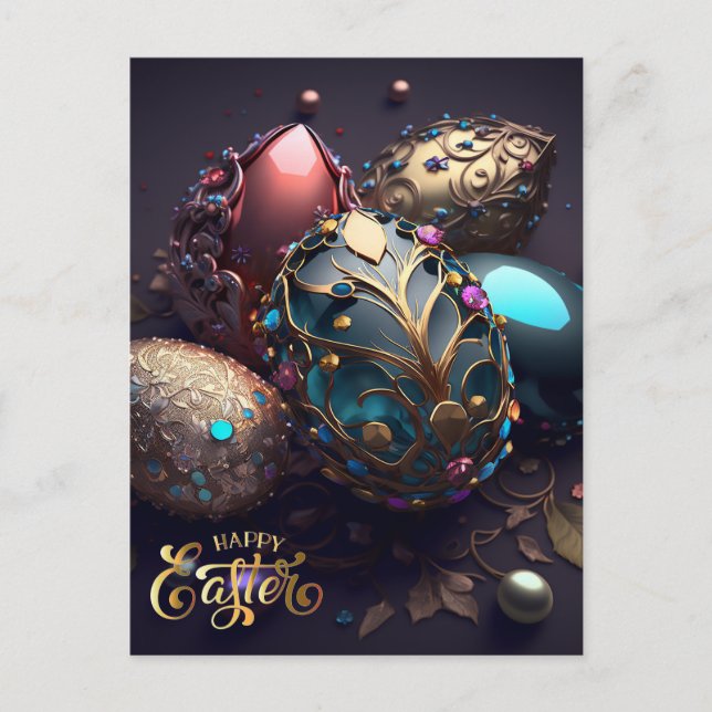 Happy Easter. Magic Easter Eggs Postcard (Front)