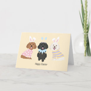 Happy Easter Maltipoo Dogs Holiday Card