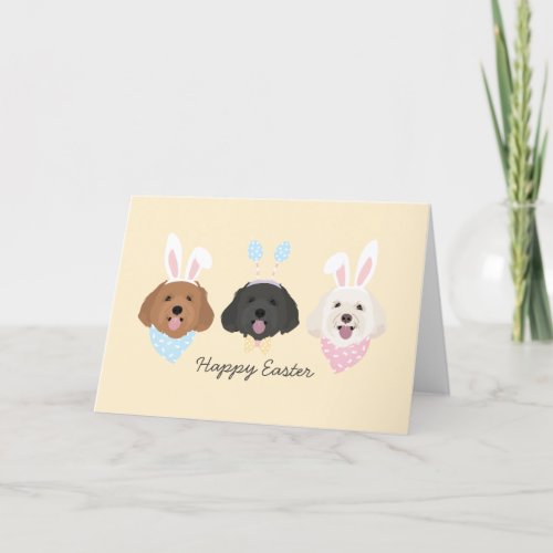 Happy Easter Maltipoo Dogs Holiday Card