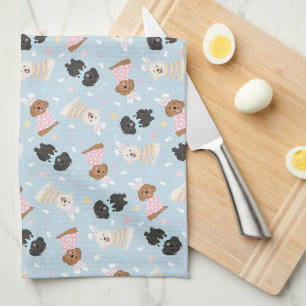 Happy Easter Maltipoo Dogs Kitchen Towel