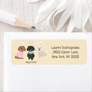 Happy Easter Maltipoo Dogs Label