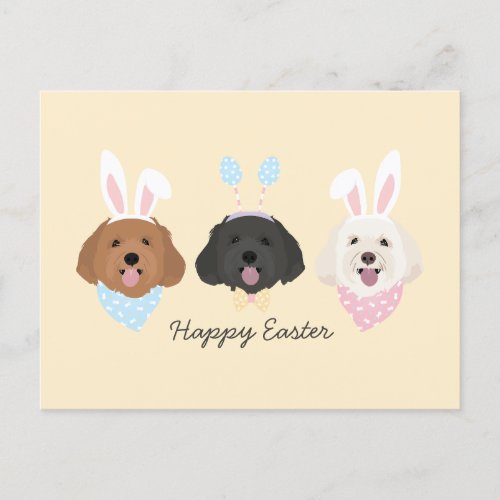 Happy Easter Maltipoo Dogs Postcard
