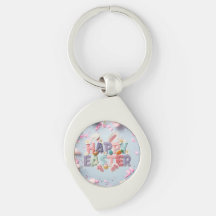 Happy Easter Metal Keychain