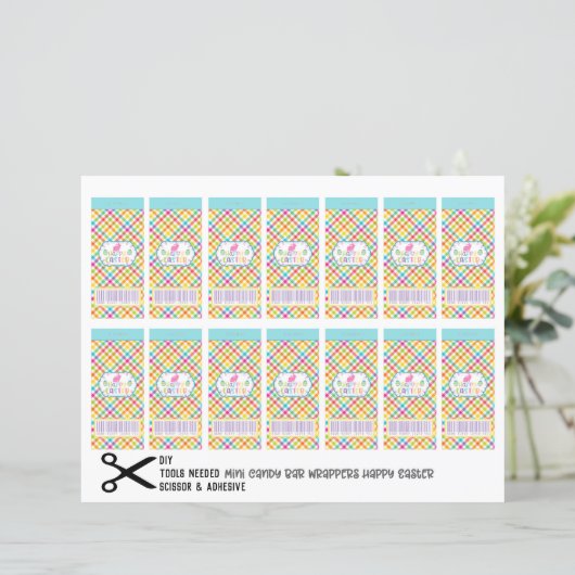 Happy Easter Mini Candy Chocolate Bar Wrappers DIY (Standing Front)