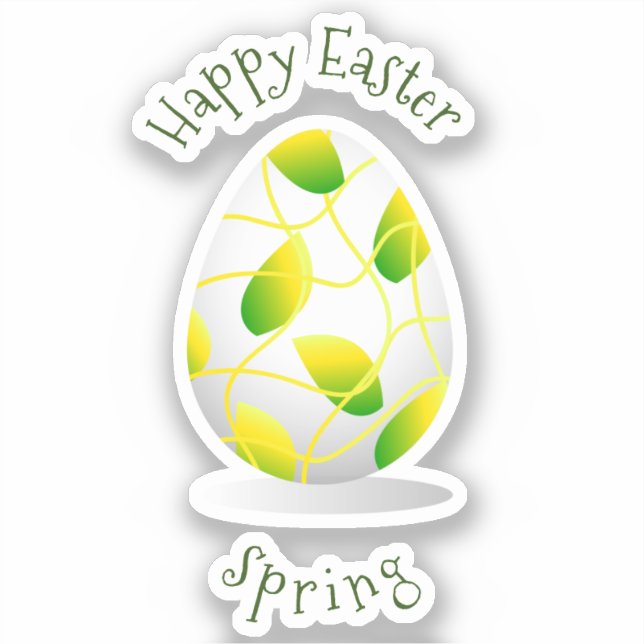 Happy Easter Minimalist pretty cartoon Sticker (Front)