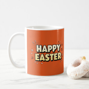 Happy Easter Modern Terracotta Typographic Quote Coffee Mug