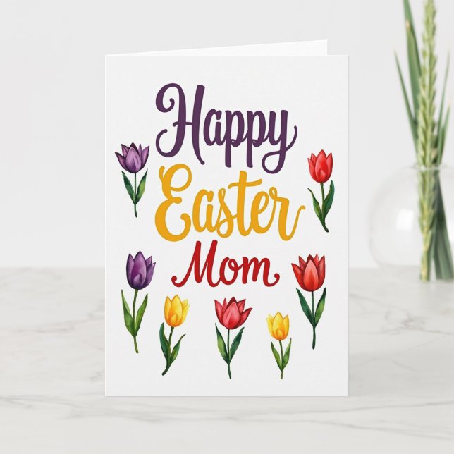Happy Easter Mom Floral Card (Front)