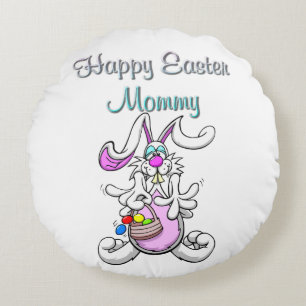 Happy Easter Mommy Round Throw Pillow