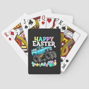Happy Easter Monster Truck Easter Eggs Poker Cards