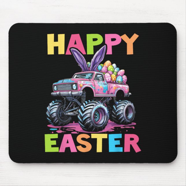 Happy Easter Monster Truck Easter Eggs Toddler Kid Mouse Pad (Front)