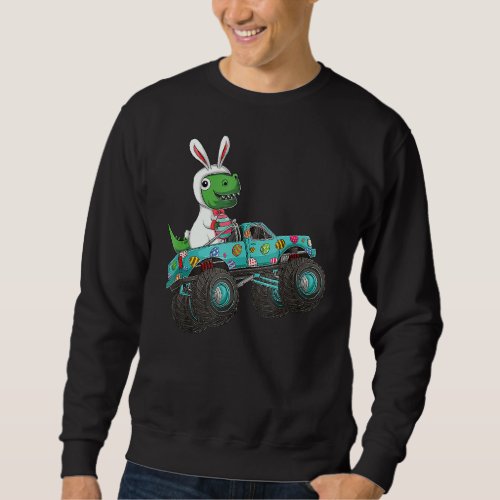Happy Easter Monster Truck Trex Dinosaur Bunny Cos Sweatshirt