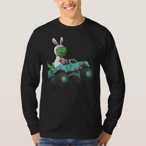 Happy Easter Monster Truck Trex Dinosaur Bunny Cos T_Shirt