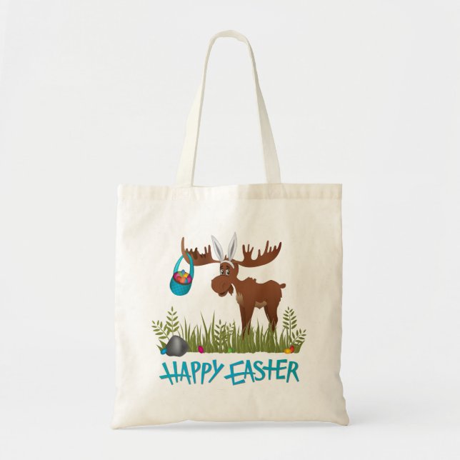Happy Easter Moose - Small Tote (Front)