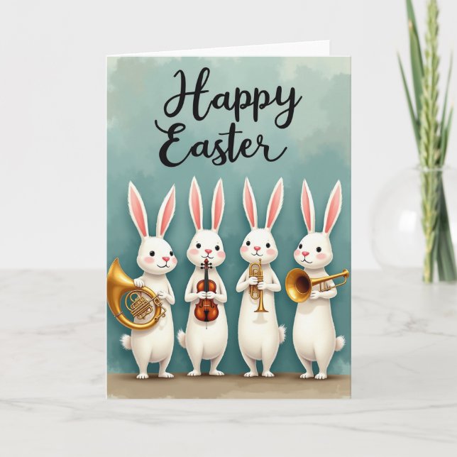 Happy Easter Musical Bunny Card (Front)