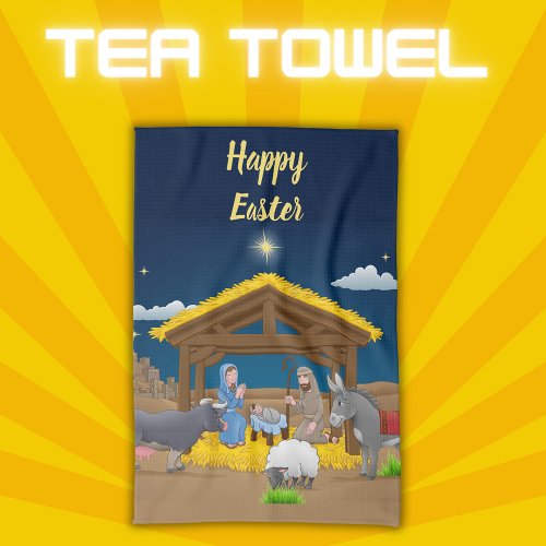 Happy Easter _ Nativity  Kitchen Towel