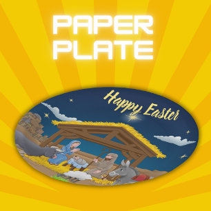 Happy Easter - Nativity Paper Plates