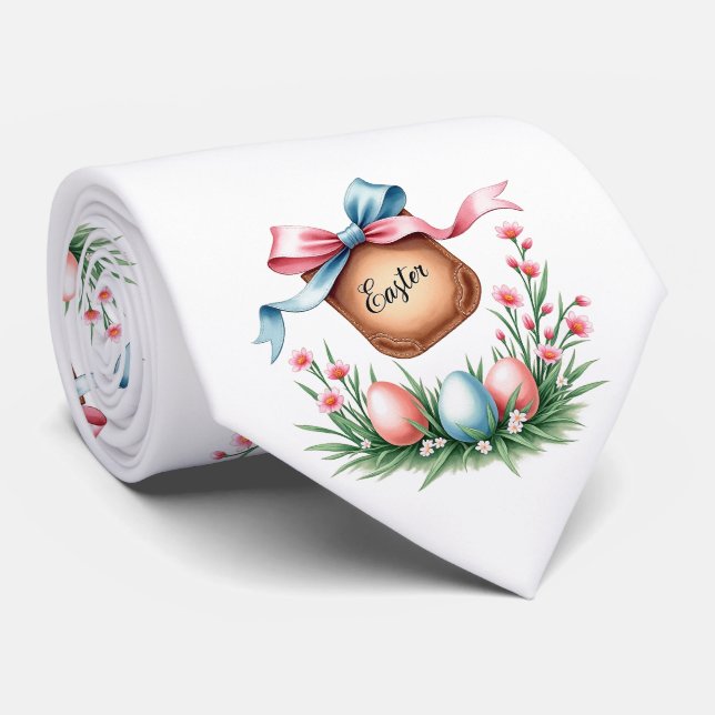 Happy Easter! Neck Tie (Rolled)