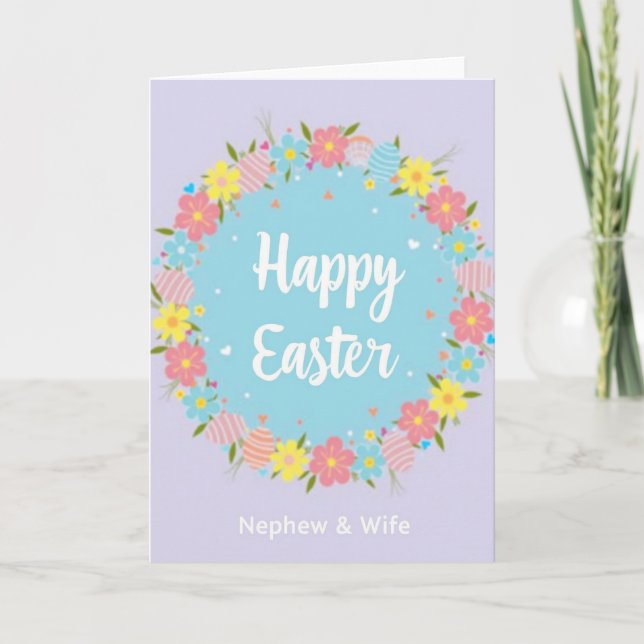 Happy Easter Nephew And Wife Card (Front)