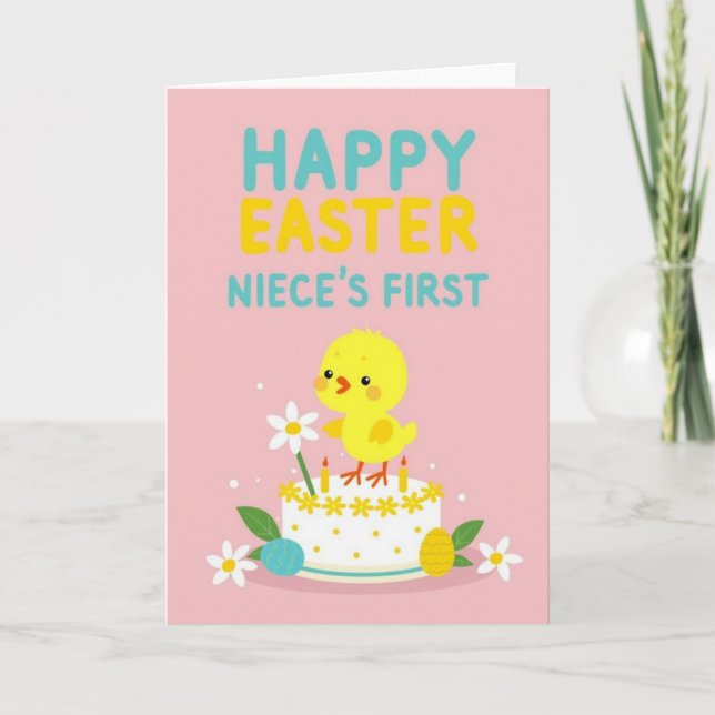 Happy Easter Nieces First Time Card (Front)