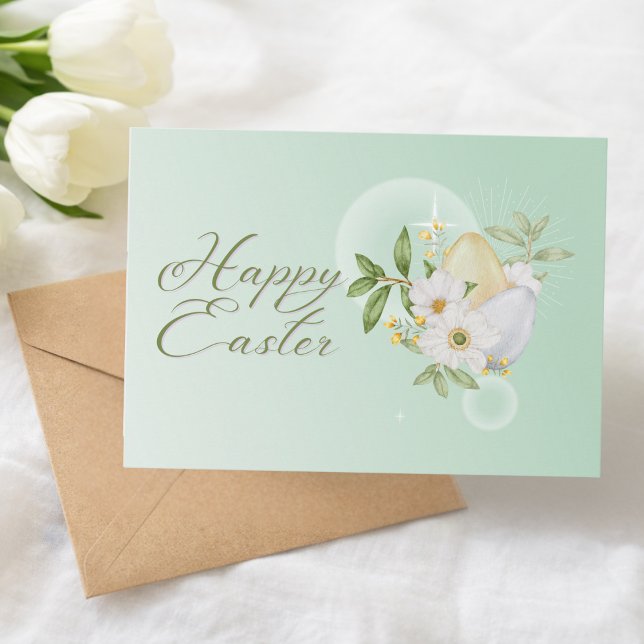 Happy Easter Notecard Pastel Eggs-Christian Design (Creator Uploaded)