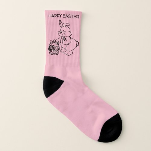 Happy Easter or Your Text Cute Easter Bunny Socks