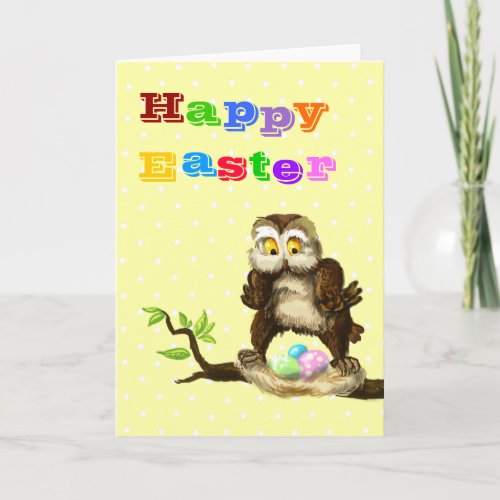 Happy Easter owl Holiday Card
