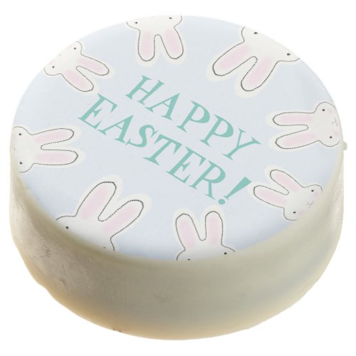 Happy Easter pale blue cute peeking bunnies fun Chocolate Covered Oreo
