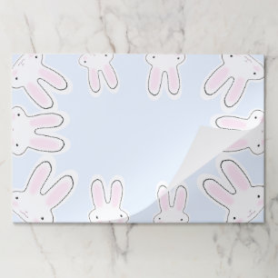 Happy Easter pale blue cute rabbits fun placemats