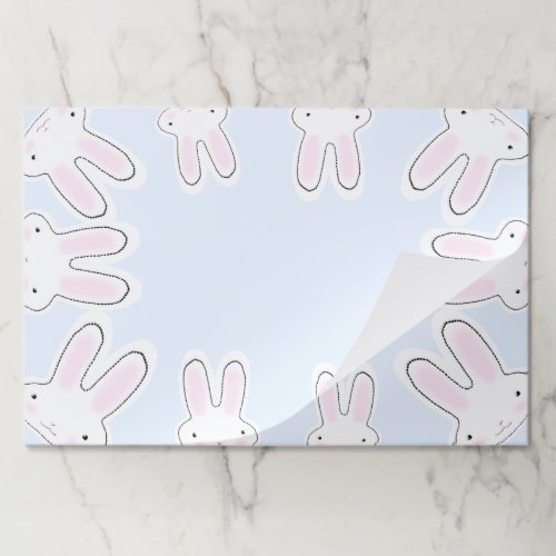 Happy Easter pale blue cute rabbits fun placemats