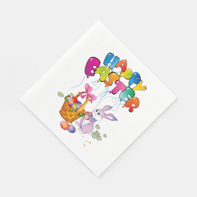 Happy Easter Paper Napkins (Corner)