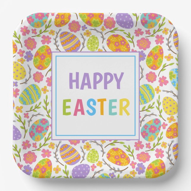 Happy Easter Paper Plates (Front)