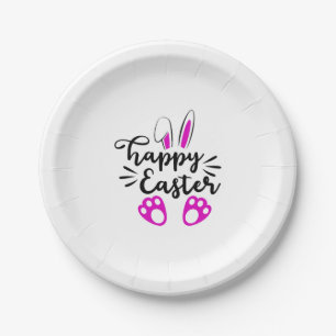 Happy easter paper plates