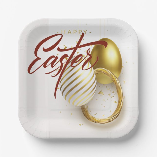 Happy Easter Paper Plates (Front)