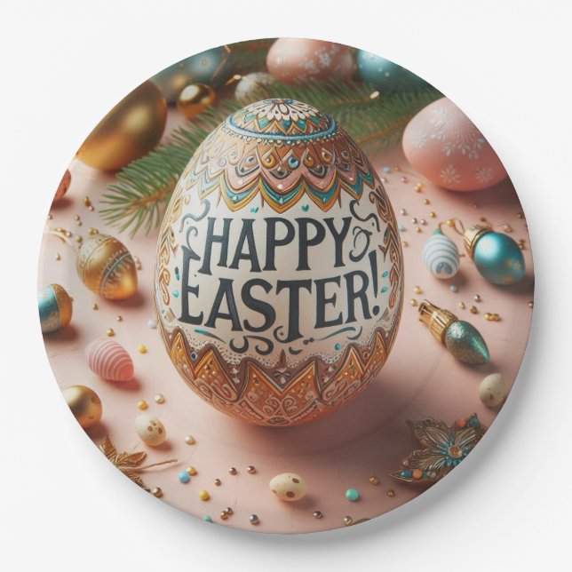 Happy  Easter  Paper Plates (Front)