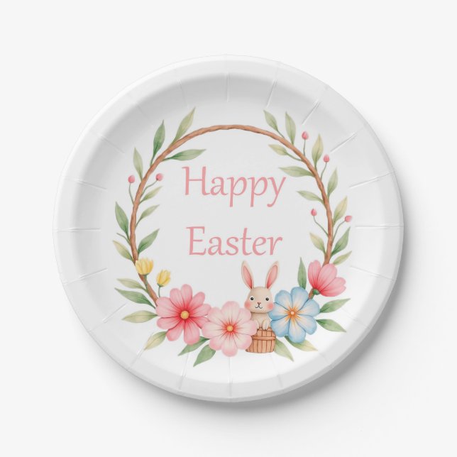 Happy Easter Paper Plates (Front)